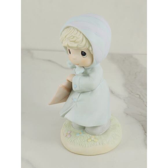 Enesco Precious Moments March Girl w/ Kite 5 1/2" Porcelain Figurine 1989 Taiwan - Picture 12 of 16